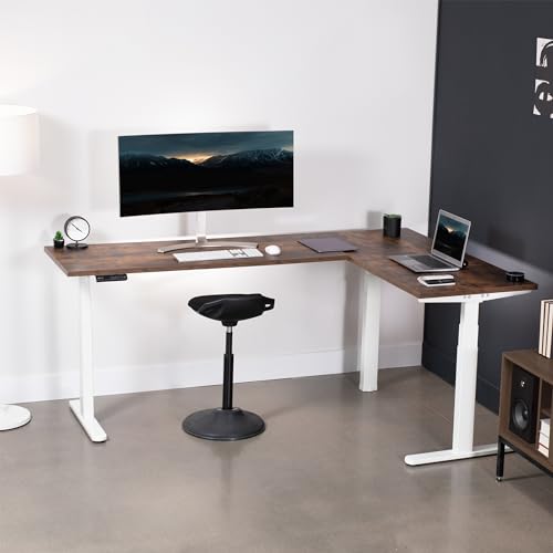 VIVO White Electric Corner 3 Leg Standing Desk Frame, DESK-V130EW