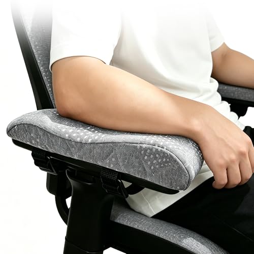 LVYSHOW Soft Office Chair Armrest Pads, Comfort Elbow Pillows, Gray Arm Rest Pads, Set of 2