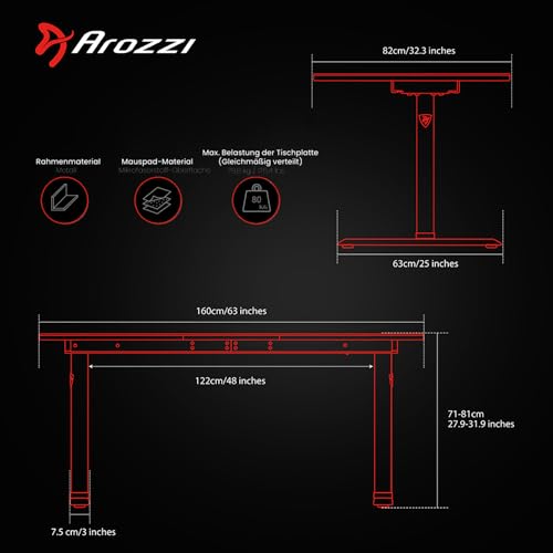 Arozzi Arena Ultrawide Curved Gaming and Office Desk with Full Surface Water Resistant DeskMat Custom Monitor Mount Cable Management Cut Outs Under The Desk Cable Management Netting - Dark Grey
