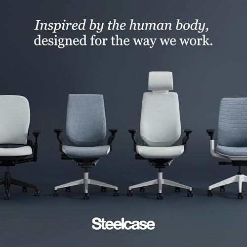 Steelcase Series 1 Office Chair - Ergonomic Work Chair with Wheels for Carpet - Helps Support Productivity - Weight-Activated Controls, Back & Arm Support - Easy Assembly - Licorice