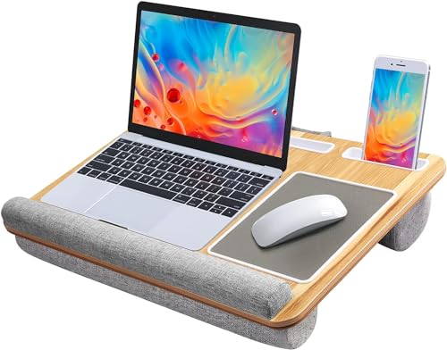 HUANUO Lap Desk Set - Fits up to 17 inches Laptop Desk, Built in Mouse Pad & Wrist Pad for Notebook, Laptop, Tablet