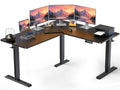 ErGear L Shaped Standing Desk, 63"x55" Electric Adjustable Height Sit Stand up Desk, Ergonomic Large Computer Table, Left & Right Interchangeable Installation, Suitable for Home Office, Black