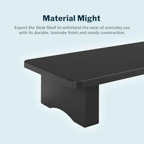 Vari Modern Monitor Riser - Large Dual Monitor Stand - Elevated Desk Shelf for Home Office Organization - Durable and Lightweight - Ideal for Computer and Gaming Setup - Black, 40”x10”x4”