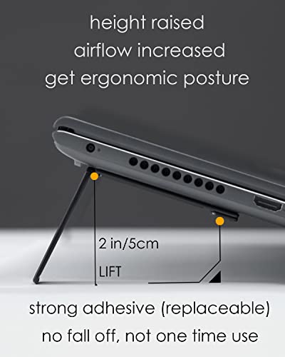 Aulumu G07 Pop Up Leg Stands Laptop, Super Portable Cooling Laptop Stand, Ergonomic Laptop Riser Lift for Desk for MacBook, All Laptops, Tablets, 8-20'', Black