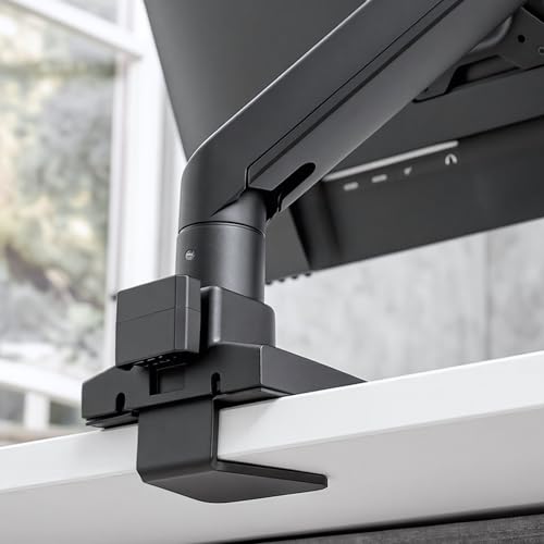 FlexiSpot Single Monitor Arm, Premium Aluminum Monitor Desk Mount Fits Screen up to 39 Inches, Fully Adjustable Monitor Stand with C-Clamp & Grommet Base, Holds 6.61 to 26.46 lbs, Black