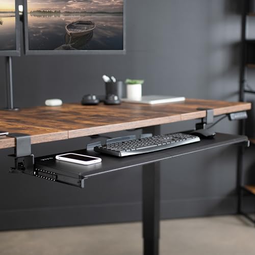 VIVO Extra Long Clamp-on Computer Keyboard and Mouse Under Desk Slider Tray, 34 x 11 inch Pull Out Platform Drawer, Black, MOUNT-KB15EB