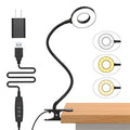 iZELL Desk Lamp, [3 Color Modes & 10 Brightness] LED Reading Light with Clamp, Silicone Flexible Arm Book Light for Kids Reading Book in Bed at Night Clip on Table, Headboard, Dorm - 15.8‘’ Black