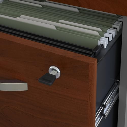 Bush Business Furniture Series C 3 Drawer Rolling File Cabinet in Hansen Cherry, Fully Assembled Under Desk Storage with Wheels for Home and Professional Office