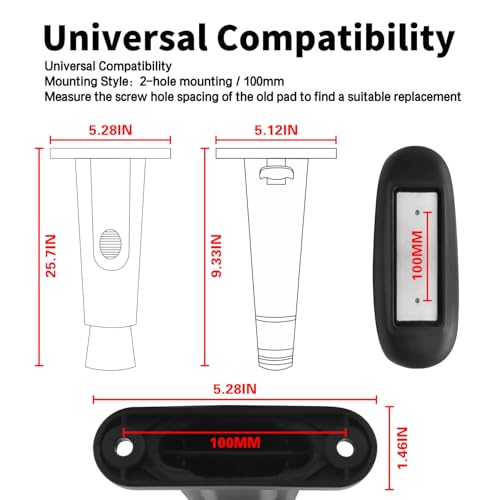 Universal Office Chair Arm Rest Replacement Pads -Ergonomic Arm Pads with 4" Mounting Hole Distance, Soft PU Surface & Durable Steel Inserts – Fits Most Office & Gaming Chairs (Set of 2)