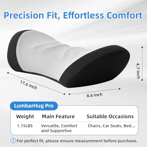 Lekewn Lumbar Support Pillow for Office Chair - Lumbar Pillow for Car - Ergonomic Lumbar Support Pillow for Car Back Support Cushion