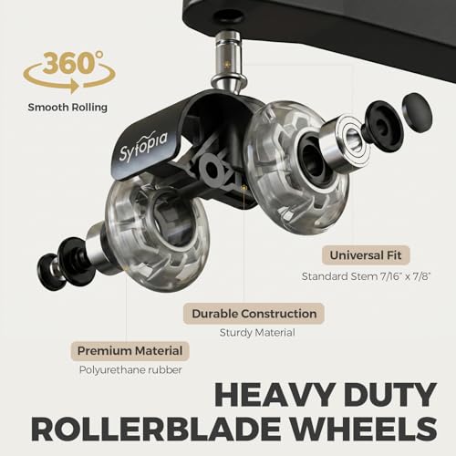 Office Chair Wheels 2" Desk Chair Caster Wheels Smooth Roller Style Quiet for Carpet and Hardwood Floors Universal Fit 11x22 mm Set of 5 Grey