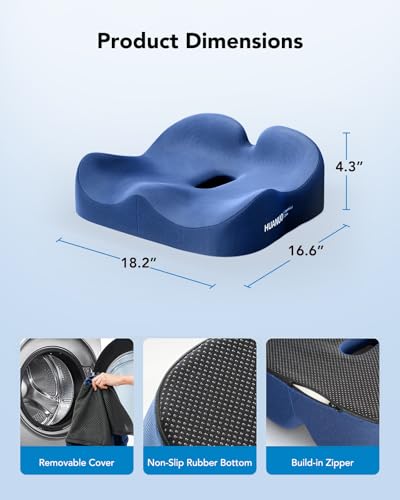 HUANUO Adjustable Desk Footrest, Ergonomic Gel Seat Cushion