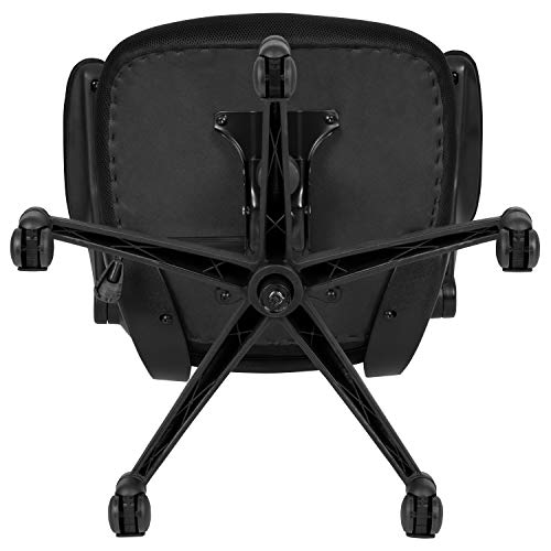 Flash Furniture Kelista Mid-Back Swivel Office Chair with Adjustable Seat Height, Ergonomic Mesh Desk Chair with Flip-Up Armrests, Black
