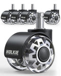 HOLKIE Office Chair Wheels 2 Inch Set of 5 Replacement - Universal Fit 11mm Dual Rubber Smooth Quiet Rolling Casters - for Hardwood Floors Carpet Computer Grey