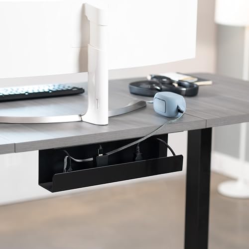 VIVO Under Desk 17 inch Cable Management Tray, Power Strip Holder, Cord Organizer, Wire Tamer for Office and Home, Black, DESK-AC06-1C