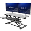 VIVO 36 inch Desk Converter, K Series, Height Adjustable Sit to Stand Riser, Dual Monitor and Laptop Workstation with Wide Keyboard Tray, Black, DESK-V036KB