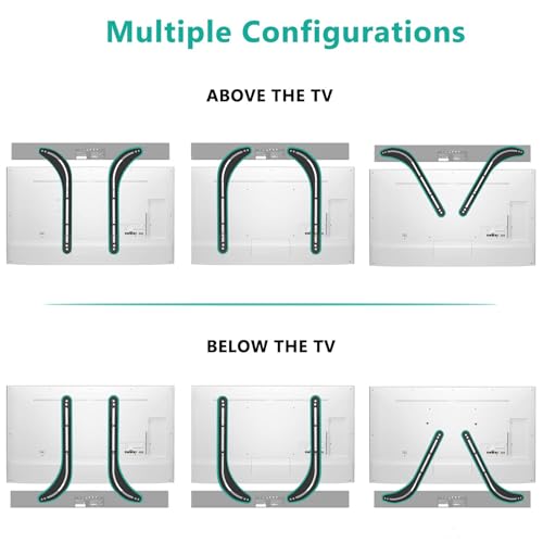 WALI Universal Soundbar Mount for TV, Heavy-Duty Bracket for Mounting Above or Below Screen, Length Up to 17",Fits Samsung,Sony,Bose,LG,Vizio,Roku,Vizio,Bose & More (SBR201)
