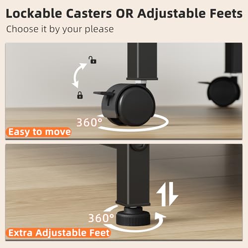 YAOHUOO 3 Tier Large Printer Stand with Power Outlet/Adjustable Shelf