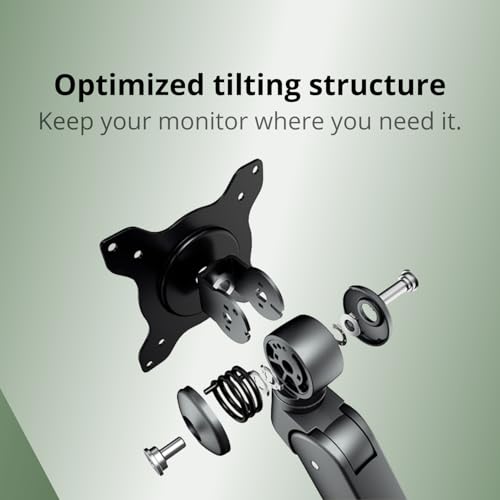 AOC AM420G Dual Monitor Stand - Full Adjustable Monitor Desk Mount Swivel Vesa Bracket with C Clamp, Grommet Mounting Base for 17 to 34 Inch Computer Screens - Each Arm Holds 4.4 to 19.8lbs
