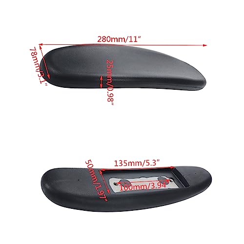 Wealrit 2 Pcs Office Chair Arm Pads, Black Armrest Pads Universal 4" Mounting Hole PU Office Chair Parts