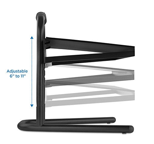 Mount-It! Height Adjustable Foot Rest for Standing and Sitting, Freestanding Under The Desk Footrest with Handle and Six Height Settings, Anti-Slip Padded Surface,Black