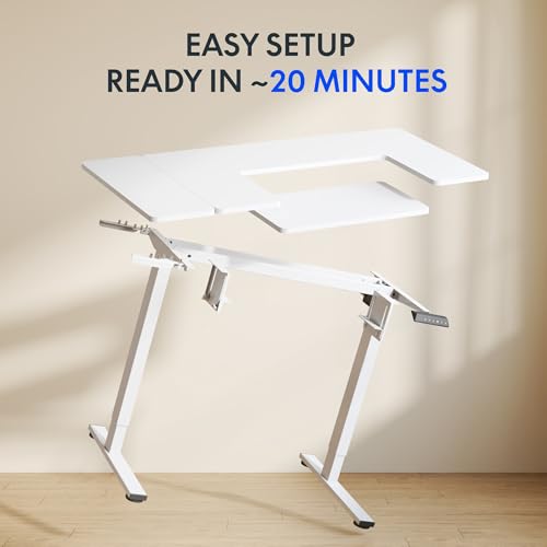 FLEXISPOT Adjustable Sewing Table with Flush Mount Sewing Machine Bed, Sewing Desk with Dual Adjustable Workspace, Electric Sewing Machine Table for Quilting, Crafting, Tailoring and Home Studio Use