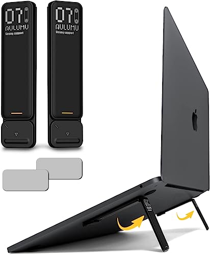 Aulumu G07 Pop Up Leg Stands Laptop, Super Portable Cooling Laptop Stand, Ergonomic Laptop Riser Lift for Desk for MacBook, All Laptops, Tablets, 8-20'', Black