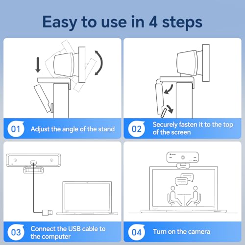 N newline 4K Webcam for PC with Dual Microphones, Autofocus USB Camera with Privacy Cover and Auto Light Correction, Plug and Play for Laptop, Mac, Zoom, Teams, Video Calls and Streaming