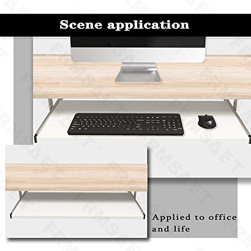 FRMSAET Furniture Accessories Office Product Suits Hardware 20/24/30 inches Keyboard Drawer Tray Wood Holder Under Desk Adjustable Height Platform. (30 inches, White)