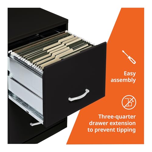 NuSparc 2 Drawer Locking Filing Cabinet | Pre-Assembled Steel Construction | Space-Saving Design is Perfect for Home and Small Office | Letter-Size | Assembled in North America