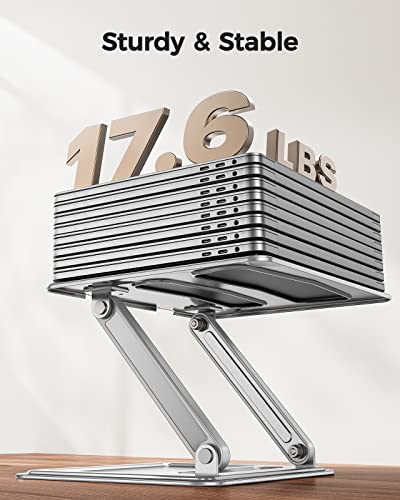 LORYERGO Adjustable Laptop Stand, Portable for 17.3inch Laptops, Holds Up to 17.6lbs, Ergonomic Posture & Heat Dissipation
