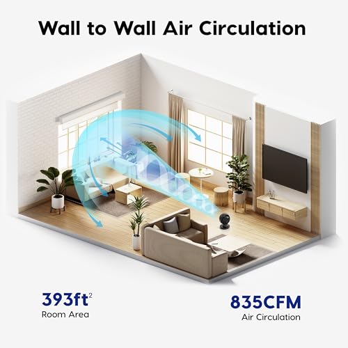 IRIS USA WOOZOO Air Circulator Fan with Remote, Oscillating Table Fan, 8 Speeds, 82ft Max Air Distance, 65° Tilt, Ultra Quiet DC Motor, Small Desk Fan for Bedroom, Office, Dorm, Black