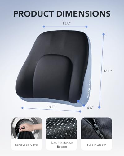 HUANUO Adjustable Desk Footrest, Lumbar Support Pillow for Office Chair
