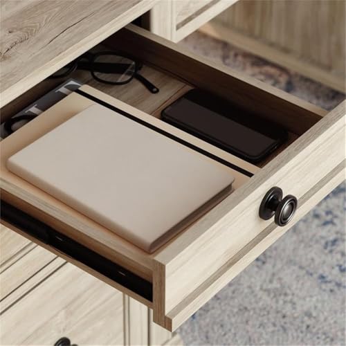 Sauder Hammond Executive Desk in Engineered Wood-Chalk Oak Finish