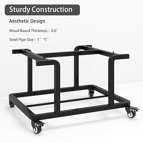 Natwind 2 Tier Laser Printer Stand,24''x20''x15'' Large Printer Table Copier Stand Under Desk,Heavy Duty Rolling Cart with Paper Storage Shelf,Printer Holder on Wheels for Home Office (Black)