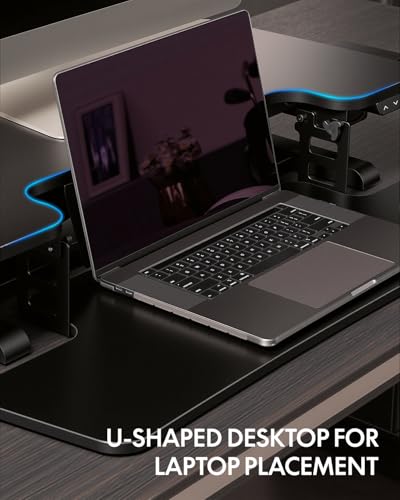 FLEXISPOT 35″ Electric Standing Desk Converter – Motorized Height Adjustable Sit Stand Riser, Fits Dual Monitors & Laptop, Wide Keyboard Tray, Smooth Quiet Lift, Home Office & Workstation Upgrade
