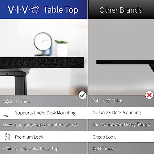 VIVO Electric Height Adjustable 84 x 71 inch Corner Memory Stand Up Desk, 2 Black Solid Square Corner Table Tops, Black Frame, L-Shaped Workstation, 3E-S Series, DESK-KIT-3E10SB