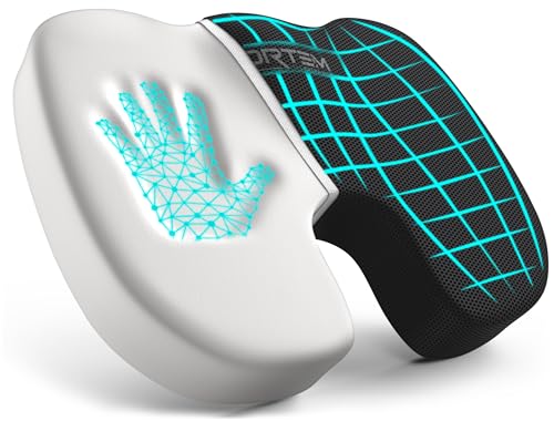 FORTEM Seat Cushion, Office Chair Cushion, Memory Foam Car Seat Cushions, Sciatica Coccyx Tailbone Pain Relief, Chair Cushions for Back Support, Sitting Pad for Gaming, Washable Cover, Non Slip