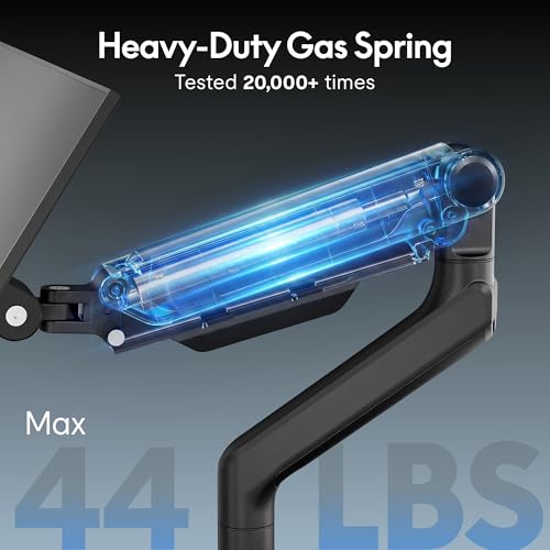FlexiSpot Ultrawide Monitor Arm, Monitor Stand for 17 to 49 inch Screens Holds up to 44 Lbs, Adjustable Gas Spring Arm with C Clamp & Grommet Base for Gaming Office, 75/100 VESA Mount, Black