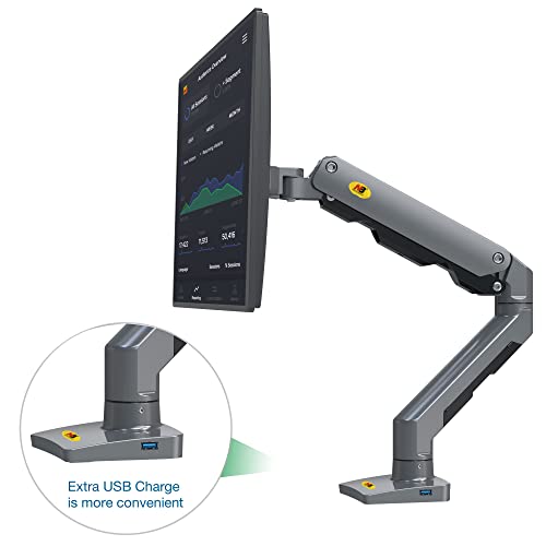 NB North Bayou Heavy Duty Monitor Arm Desk Mount, Full Motion Stand for 27"-45" Big Screens, 11lbs-33lbs Weight Capacity, Gaming Monitor Stand G60