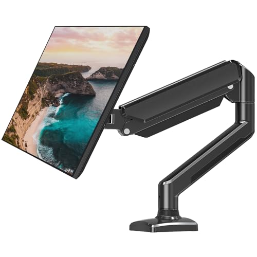 ErgoFocus Single Monitor Mount Arm Fits up to 32 Inch, Desk Mount Holds 4.4-19.8lbs Computer Screen, Full Motion Monitor Desk Mount, VESA Mount 75x75, 100x100