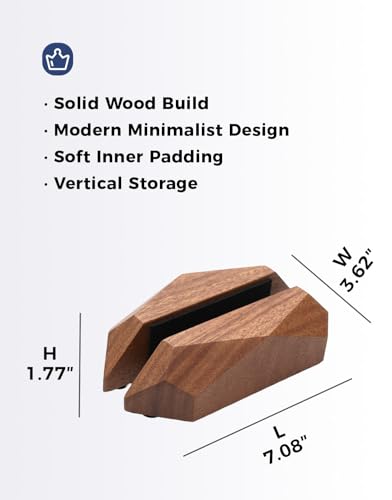 Nuvograin Adjustable Vertical Laptop Stand, MacBook Holder with Wood, Wooden Laptop Stand, Vertical Laptop Holder for Desk, Width Adjustable Dock Fits All MacBook/Surface Pro