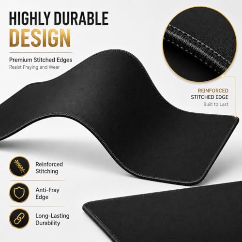 KTRIO Large Gaming Mouse Pad Desk Mat for Gamer, 31.5" x 11.8", Black