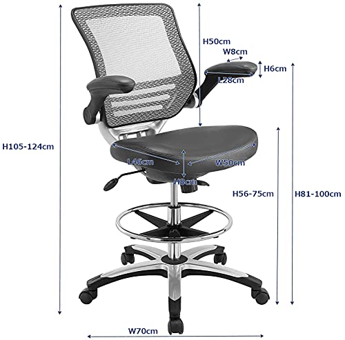 Modway Adjustable Edge Drafting Chair, Gray (EEI-211-GRY)…