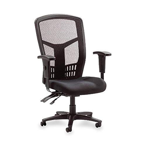Lorell ErgoMesh High-Back Executive Office Chair - Adjustable Seat & Back Angles, Customizable Arm Height & Width, Breathable Mesh Design, Ergonomic Support, 5-Year Limited Warranty