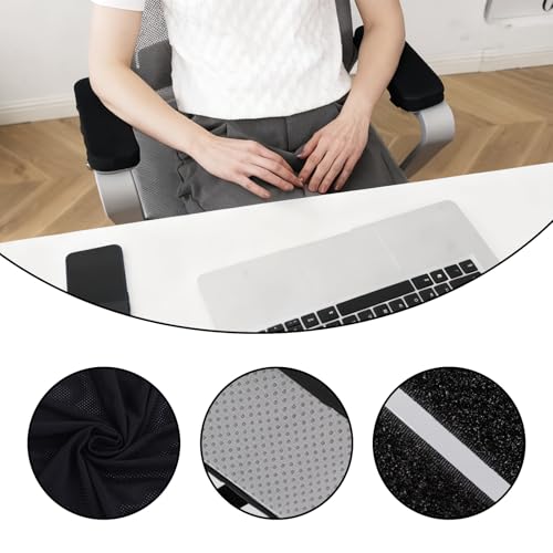 2-Piece,Office Chair Arm Covers,Office Chair Arm Pads,Cooling Gel Pads,Suitable for Gaming Chairs,Armrest with Memory Foam, Adjustable Strap Design