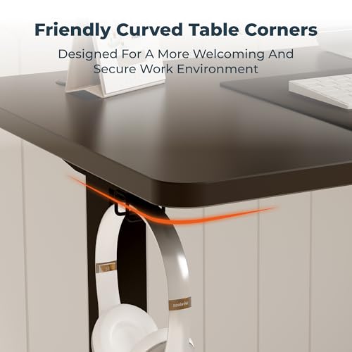 FitStand Standing Desk, Large 71x31 Inches Adjustable Stand Up Desk with Cable Management, Home Office Computer Desk with Memory Preset& Cup Holder, Black