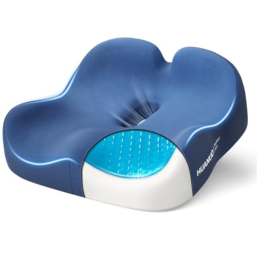 HUANUO Adjustable Desk Footrest, Ergonomic Gel Seat Cushion