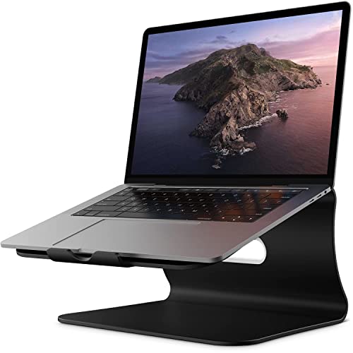 Bestand Laptop Stand, Aluminum Notebook Holder Riser Heat-Vent for MacBook Air/Pro, Dell, HP, Lenovo, Microsoft Surface, Samsung 11-16 inches Notebook (Black)