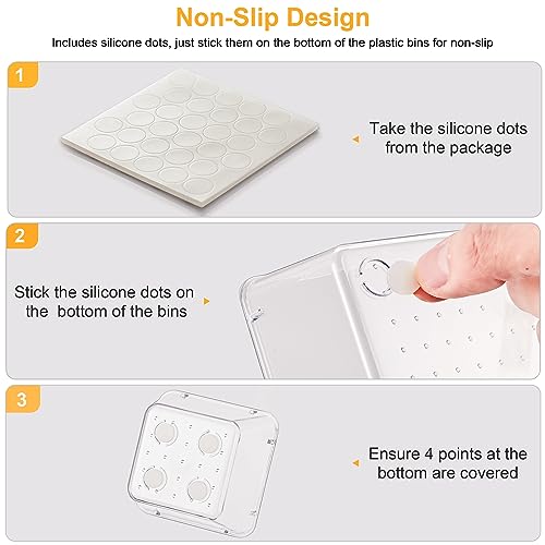 SMARTAKE 13-Piece Drawer Organizers with Non-Slip Silicone Pads, 5-Size Desk Bathroom Drawer Organizer Trays Storage Tray for Makeup, Jewelries, Utensils in Bedroom Dresser, Office and Kitchen, Clear